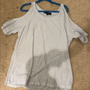 Cute tee with the shoulders cut out!